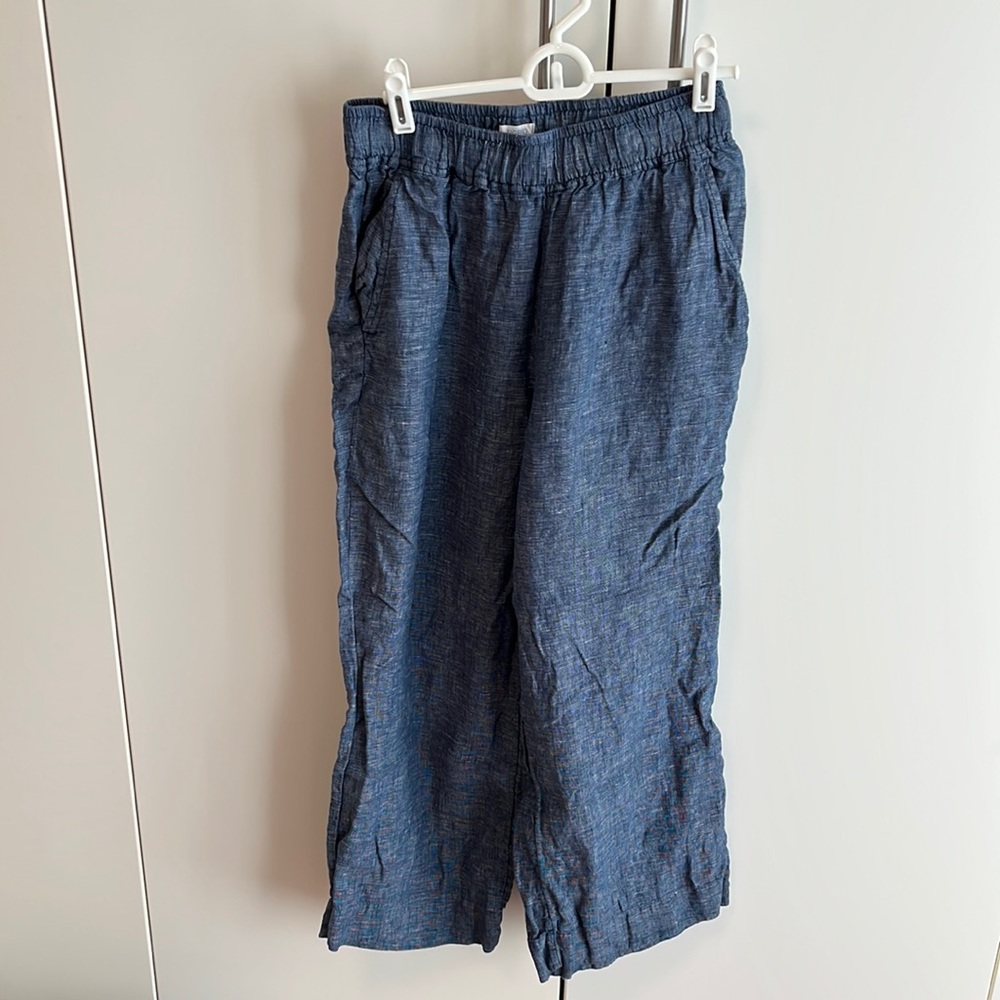 Sigrid Olsen Linen Wide Leg Crop High Waist size s pants